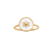 Load image into Gallery viewer, Mystigrey Ophelia 18K Gold Plated Ring Enamel, White
