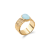 Mystigrey Sarah 18K Gold Plated Ring with Blue Agate