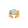 Sarah Blue Agate Ring in 18K Gold Plated, view 2