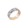 Mystigrey Oceana 18K Gold Plated Dual Band Ring Pink and Blue