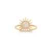 Sunny Sunflower Ring in 925 Sterling Silver Plated Rhodium or 18K Gold Plated, view 2