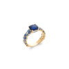 Mystigrey Oceana 18K Gold Plated Ring with Blue Center Stone