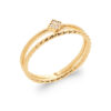 Carolina .925 Sterling Silver Plated Rhodium and 18K Gold Plated Ring Cubic Zirconia
