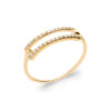Riviera .925 Sterling Silver Plated Rhodium and 18K Gold Plated Ring Cubic Zirconia