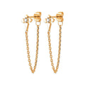 Clio Chain Drop Earrings, 18K Gold Plated