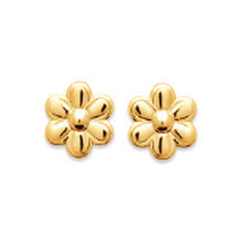 Daisy Flower Stud Earrings, 18K Gold Plated