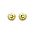 Bea Bezel Stud Earrings Green, 18K Gold Plated