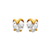 Mystigrey Millie Heart 18K Gold Plated Earrings for Women with Cubic Zirconia