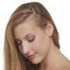 Ariel Feather Rose Earrings in 18K Gold Plated, view 3