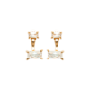 Load image into Gallery viewer, Mystigrey Jessica 18K Gold Plated Square Jacket Earrings for Women with Cubic Zirconia

