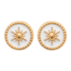 Ophelia White Stud Earrings in 18K Gold Plated