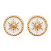 Mystigrey Ophelia 18K Gold Plated Stud Earrings for Women White
