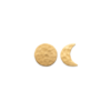 Moon Sun Matte Stud Earrings in 18K Gold Plated