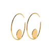 Lucy Large Dot Hoop Earrings in 18K Gold Plated, view 2