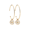 Ophelia White Hoop Earrings in 18K Gold Plated