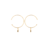 Ophelia White Hoop Earrings in 18K Gold Plated, view 2