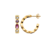 Jasmin Pastel Color Hoop Earrings in 18K Gold Plated, view 2