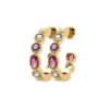 Jasmin Pastel Color Hoop Earrings in 18K Gold Plated