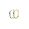 Mystigrey Oceana .925 Sterling Silver Plated Rhodium and 18k Gold Plated Hoop Earrings for Women Blue