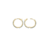 Mystigrey Oceana .925 Sterling Silver Plated Rhodium and 18k Gold Plated Hoop Earrings for Women Blue