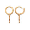 Mystigrey Cross 18K Gold Plated Dangle Hoops Earrings Cubic Zirconia