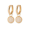 Mystigrey Amie 18K Gold Plated Dangle Hoops Earrings Cubic Zirconia