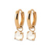 Mystigrey Adelaide 18K Gold Plated Huggie Hoops Earrings White