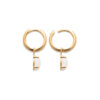 Mystigrey Anastasia 18K Gold Plated Huggie Hoop Earrings White Moonstone
