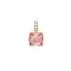 Mystigrey Alizee Lilly 18K Gold Plated Pendant for Women with Cubic Zirconia and Pink