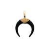 Mystigrey Mina 18K Gold Plated Pendant for Women Black Enamel & Golden