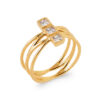 Load image into Gallery viewer, Mystigrey Tessa 18K Gold Plated Ring Cubic Zirconia
