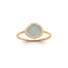 Claudia .925 Sterling Silver Plated Rhodium and18K Gold Plated  Ring Cubic Zirconia Blue Agate
