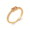 Leticia .925 Sterling Silver Plated Rhodium Ring Beige Cubic Zirconia