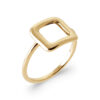 Square Ring in 925 Sterling Silver Plated Rhodium or 18K Gold Plated