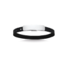 Men's Alex Black Leather Wrap Bracelet in stainless steel