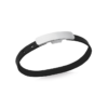 Mystigrey Alex Stainless Steel Single Wrap Black Leather Bracelet for Men