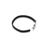 Men's Alex Black Leather Wrap Bracelet in Stainless Steel, view 3