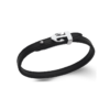 Mystigrey Mateo Stainless Steel Single Wrap Black Leather Bracelet for Men