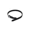 Mystigrey Mateo Stainless Steel Single Wrap Black Leather Bracelet for Men