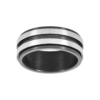 Men's Mateo Ruthenium Ring in Stainless Steel, view 2