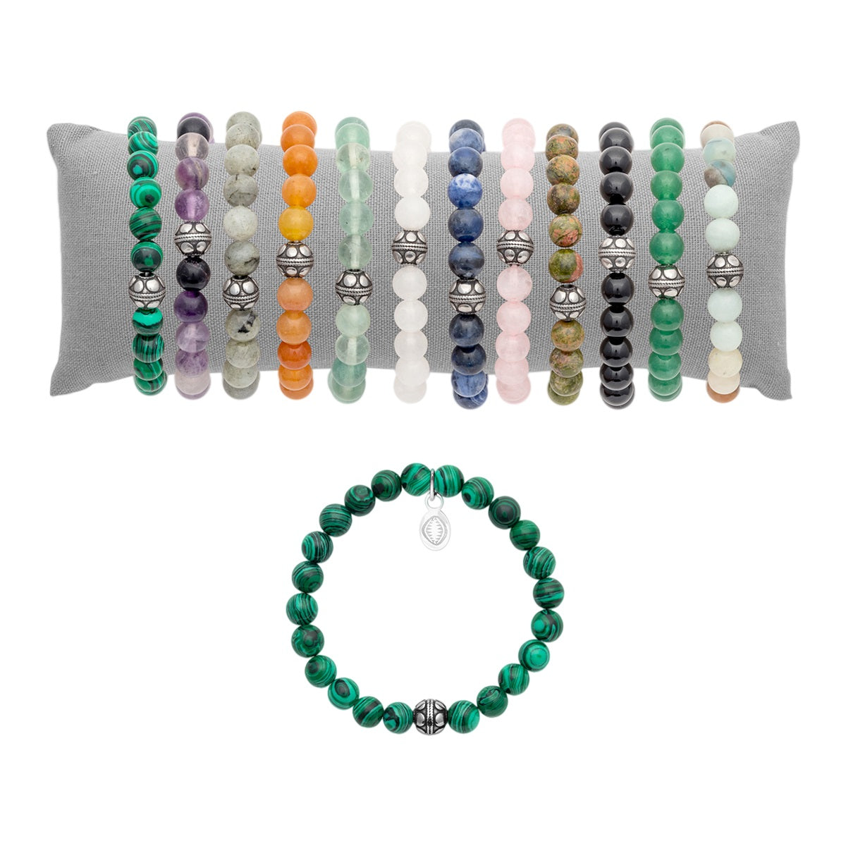 Men's Rio Bead Bracelet Set in stainless steel