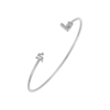 Milena Love Bangle in 925 Sterling Silver Plated Rhodium