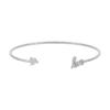 Milena Love Bangle in 925 Sterling Silver Plated Rhodium, view 2