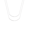 Jane Dual Necklace in 925 Sterling Silver Plated Rhodium