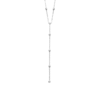 Brooke Squares Long Necklace in 925 Sterling Silver Plated Rhodium