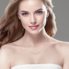 MiniMe Heart Necklace in 925 Sterling Silver Plated Rhodium, view 2