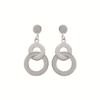 Carter Interlocked Circles Dangle Earrings in 925 Sterling Silver Plated Rhodium