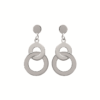 Mystigrey Carter .925 Sterling Silver Plated Rhodium Dangle Earrings for Women Interlocked Circles