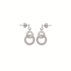 Carter Interlocked Circles Dangle Earrings in 925 Sterling Silver Plated Rhodium, view 2