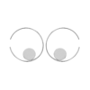 Mystigrey Lucy .925 Sterling Silver Plated Rhodium Earrings for Women - Large Hoop and Dot